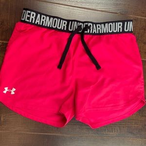 Under Armor youth large hot pink athletic shorts